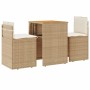 Gartenstühle und Tisch 3 Stück synthetisches Rattan Kissen beige von , Gartensets - Ref: Foro24-4003877, Preis: 200,92 €, Rab...