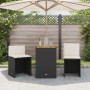 Tisch und Stühle mit Kissen 3 Stück synthetisches Rattan schwarz von , Gartensets - Ref: Foro24-4003875, Preis: 194,25 €, Rab...