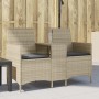 2-seater garden sofa with table and light gray PE rattan cushions by , Outdoor sofas - Ref: Foro24-4003889, Price: 138,71 €, ...