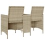 2-seater garden sofa with table and light gray PE rattan cushions by , Outdoor sofas - Ref: Foro24-4003889, Price: 138,71 €, ...