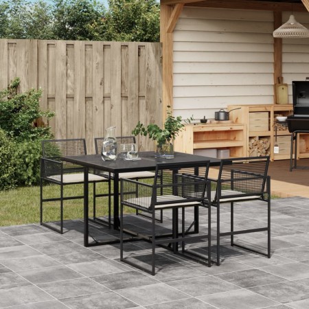 5-teiliges Gartenmöbel-Set mit Kissen synthetisches Rattan schwarz von , Gartensets - Ref: Foro24-3295023, Preis: 430,99 €, R...