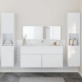 4-piece bathroom furniture set, white plywood by , Bathroom furniture - Ref: Foro24-3308536, Price: 188,99 €, Discount: %