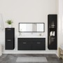 4-piece black plywood bathroom furniture set by , Bathroom furniture - Ref: Foro24-3308522, Price: 164,26 €, Discount: %