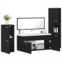 4-piece black plywood bathroom furniture set by , Bathroom furniture - Ref: Foro24-3308522, Price: 164,26 €, Discount: %