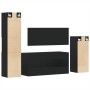 4-piece black plywood bathroom furniture set by , Bathroom furniture - Ref: Foro24-3308522, Price: 164,26 €, Discount: %