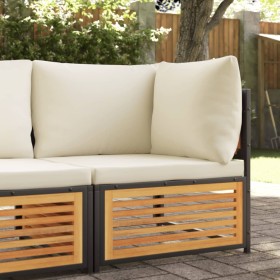 Eck-Gartensofa mit Kissen aus massivem Akazienholz von , Modulare Sofas für den Außenbereich - Ref: Foro24-367645, Preis: 153...