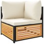 Eck-Gartensofa mit Kissen aus massivem Akazienholz von , Modulare Sofas für den Außenbereich - Ref: Foro24-367645, Preis: 152...