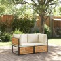 Eck-Gartensofa mit Kissen aus massivem Akazienholz von , Modulare Sofas für den Außenbereich - Ref: Foro24-367645, Preis: 152...