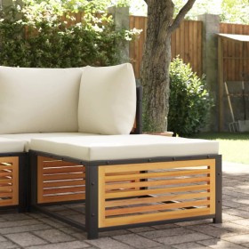 Garden stool with acacia wood cushion 68x68x30 cm by , Modular outdoor sofas - Ref: Foro24-367647, Price: 107,99 €, Discount: %