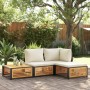 Garden stool with acacia wood cushion 68x68x30 cm by , Modular outdoor sofas - Ref: Foro24-367647, Price: 107,40 €, Discount: %