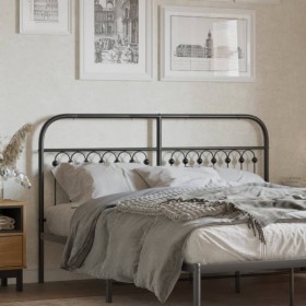 Black metal headboard 150 cm by , Headboards and footboards - Ref: Foro24-376634, Price: 65,99 €, Discount: %