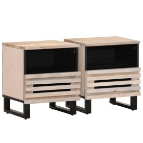 Bedside tables 2 units bleached mango wood 40x34x46 cm by , Nightstands - Ref: Foro24-377473, Price: 132,11 €, Discount: %