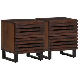 Mesitas de noche 2 uds madera maciza de mango 40x34x46 cm de , Mesitas de noche - Ref: Foro24-377431, Precio: 153,67 €, Descu...