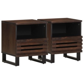 Bedside tables 2 units solid mango wood 40x34x46 cm by , Nightstands - Ref: Foro24-377471, Price: 132,48 €, Discount: %