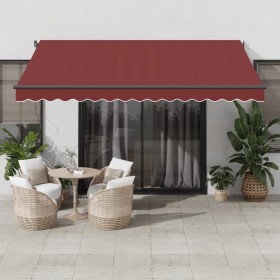 Manual retractable awning in burgundy color, 400x350 cm. by , Awnings - Ref: Foro24-3214998, Price: 454,99 €, Discount: %