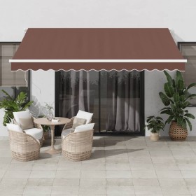 Toldo retráctil manual marrón 400x300 cm de , Toldos - Ref: Foro24-3215630, Precio: 476,79 €, Descuento: %