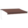 Toldo retráctil manual con luz LED marrón 350x250 cm de , Toldos - Ref: Foro24-3215742, Precio: 268,23 €, Descuento: %