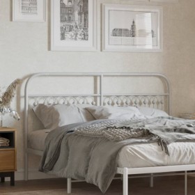 Cabecero de metal blanco 150 cm de , Cabeceros y pies de cama - Ref: Foro24-376683, Precio: 55,99 €, Descuento: %