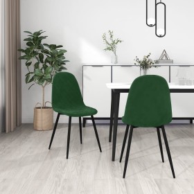 Sillas de comedor 2 unidades terciopelo verde oscuro de , Sillas de comedor - Ref: Foro24-325648, Precio: 104,99 €, Descuento: %