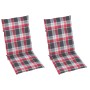 Garden chairs 2 units with red checkered cushions teak wood by , Garden chairs - Ref: Foro24-3062389, Price: 246,84 €, Discou...