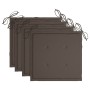 Gartensessel 4 Stück mit grauen Taupe-Kissen aus Teakholz von , Gartenstühle - Ref: Foro24-3062576, Preis: 276,88 €, Rabatt: %