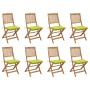 Folding garden chairs 8 units and solid acacia wood cushions by , Garden chairs - Ref: Foro24-3075124, Price: 397,09 €, Disco...