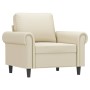 Sillón con taburete cuero sintético color crema 60 cm de , Sofás - Ref: Foro24-3201201, Precio: 219,94 €, Descuento: %