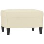 Sillón con taburete cuero sintético color crema 60 cm de , Sofás - Ref: Foro24-3201201, Precio: 219,94 €, Descuento: %