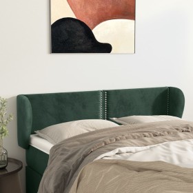 Cabecero de terciopelo verde oscuro 147x23x78/88 cm de , Cabeceros y pies de cama - Ref: Foro24-3117055, Precio: 78,99 €, Des...