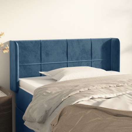 Dark blue velvet headboard 83x16x78/88 cm by , Headboards and footboards - Ref: Foro24-3118802, Price: 49,99 €, Discount: %