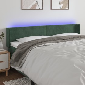 Dark green velvet headboard with LED lights 203x16x78/88 cm by , Headboards and footboards - Ref: Foro24-3123025, Price: 81,1...