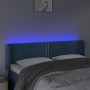 Dark blue velvet headboard with LED lights 147x16x78/88 cm by , Headboards and footboards - Ref: Foro24-3123148, Price: 68,30...