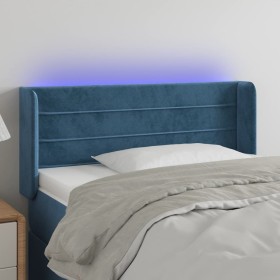 Cabecero con LED de terciopelo azul oscuro 83x16x78/88 cm de , Cabeceros y pies de cama - Ref: Foro24-3123410, Precio: 52,99 ...