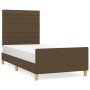 Estructura de cama con cabecero de tela marrón oscuro 90x190 cm de , Camas y somieres - Ref: Foro24-3125101, Precio: 139,05 €...