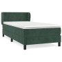 Cama box spring con colchón terciopelo verde oscuro 100x200 cm de , Camas y somieres - Ref: Foro24-3127358, Precio: 348,13 €,...