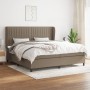 Box spring bed with gray taupe fabric mattress 200x200 cm by , Beds and slatted bases - Ref: Foro24-3128153, Price: 714,18 €,...