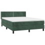 Cama box spring con colchón terciopelo verde oscuro 140x190 cm de , Camas y somieres - Ref: Foro24-3130898, Precio: 434,99 €,...