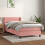 Cama box spring con colchón terciopelo rosa 100x200 cm de , Camas y somieres - Ref: Foro24-3131008, Precio: 313,49 €, Descuen...