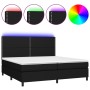 Box spring bed with mattress and LED lights, black fabric, 200x200 cm. by , Beds and slatted bases - Ref: Foro24-3134823, Pri...