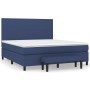 Box spring bed with blue fabric mattress 160x200 cm by , Beds and slatted bases - Ref: Foro24-3136451, Price: 612,30 €, Disco...