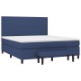 Box spring bed with blue fabric mattress 160x200 cm by , Beds and slatted bases - Ref: Foro24-3136451, Price: 612,30 €, Disco...