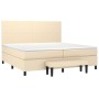 Cama box spring con colchón tela color crema 200x200 cm de , Camas y somieres - Ref: Foro24-3136466, Precio: 748,36 €, Descue...