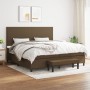 Cama box spring con colchón tela marrón oscuro 200x200 cm de , Camas y somieres - Ref: Foro24-3136464, Precio: 697,29 €, Desc...