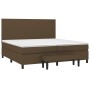 Cama box spring con colchón tela marrón oscuro 200x200 cm de , Camas y somieres - Ref: Foro24-3136464, Precio: 697,29 €, Desc...