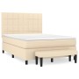 Cama box spring con colchón tela color crema 140x190 cm de , Camas y somieres - Ref: Foro24-3136594, Precio: 568,69 €, Descue...