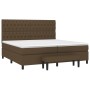 Cama box spring con colchón tela marrón oscuro 200x200 cm de , Camas y somieres - Ref: Foro24-3136864, Precio: 757,27 €, Desc...