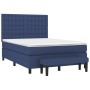 Boxspringbett mit blauem Stoffbezug 140x200 cm. von , Betten und Lattenroste - Ref: Foro24-3136923, Preis: 569,05 €, Rabatt: %