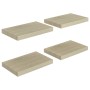 Set of 4 oak MDF floating wall shelves 40x23x3.8 cm by vidaXL, Shelves and shelves - Ref: Foro24-323870, Price: 43,94 €, Disc...