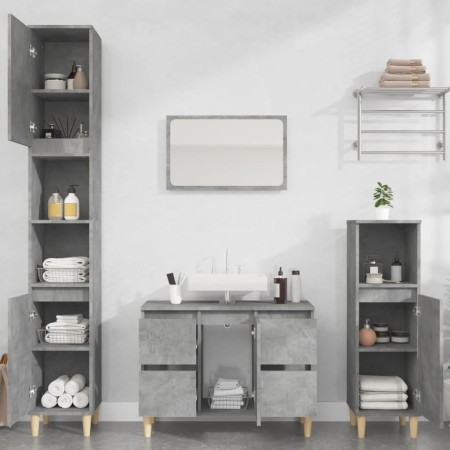 Bathroom furniture set, 2 pieces, gray plywood with concrete finish. by , Bathroom furniture - Ref: Foro24-3185601, Price: 21...