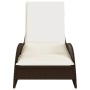 Synthetic rattan sun lounger with brown cushion 60x205x73 cm by , Loungers - Ref: Foro24-368279, Price: 152,99 €, Discount: %